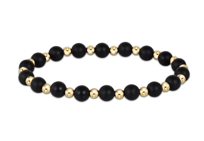 ENEWTON grateful pattern 6mm bead bracelet - matte onyx***