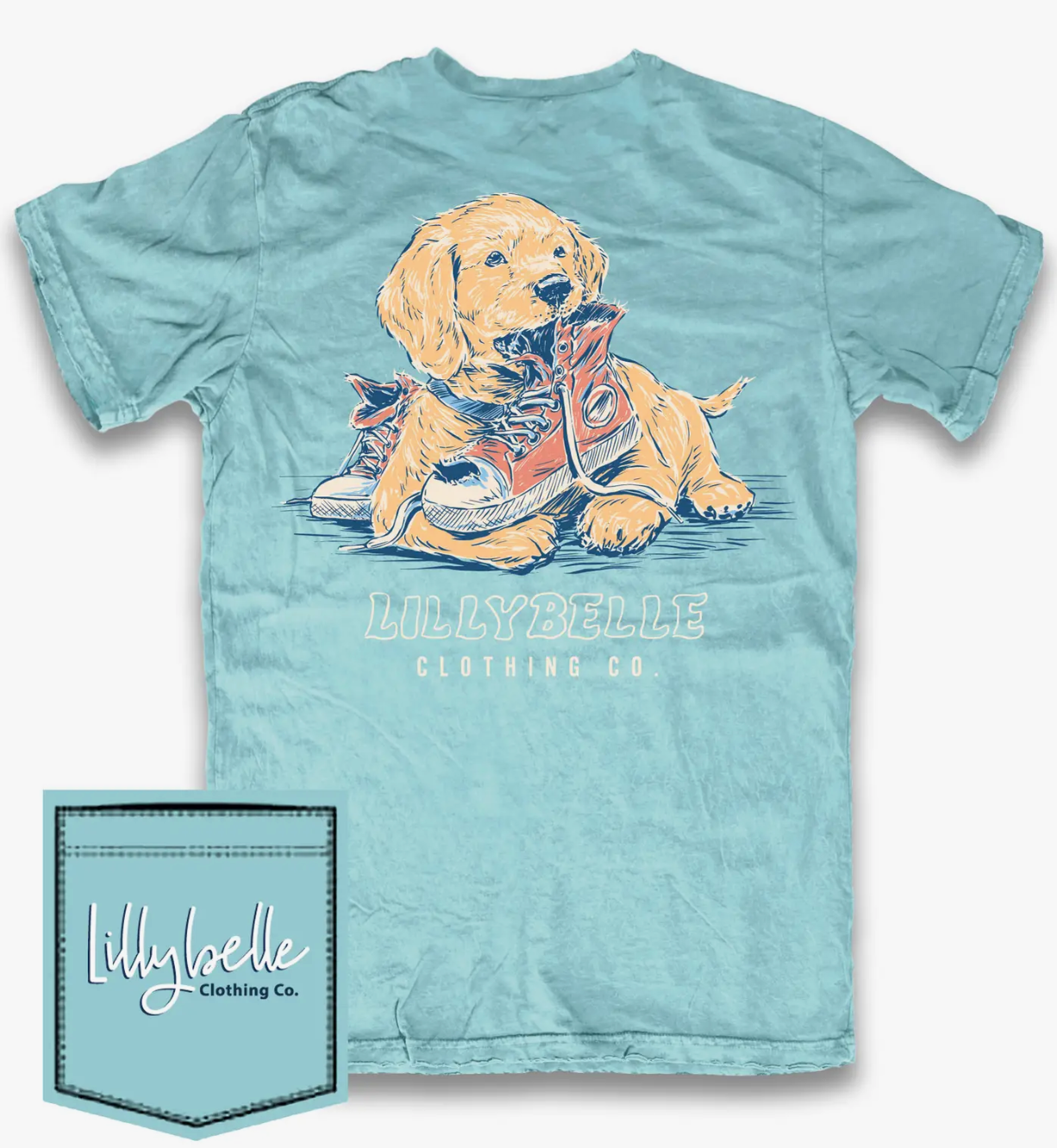 LILLYBELLE LAB PUPPY CHEWING SHOES TODDLER SHORT SLEEVE