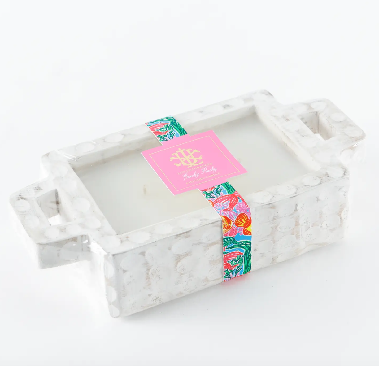 LUX BEACHY PEACHY SANGRIA WHITEWASHED RECTANGLE BOWL