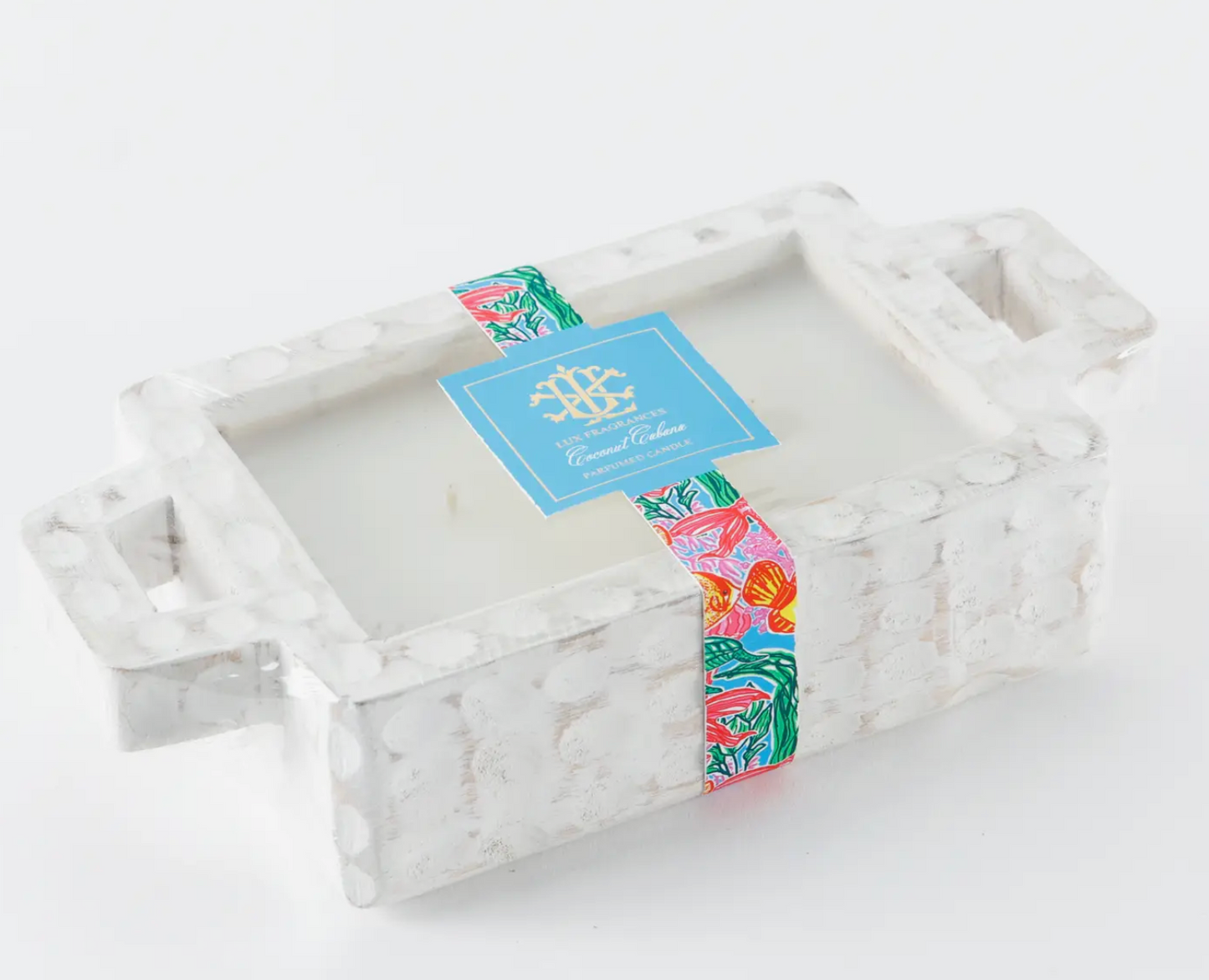 LUX COCONUT CABANA WHITEWASHED RECTANGLE BOWL