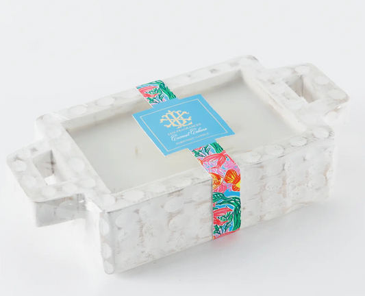 LUX COCONUT CABANA WHITEWASHED RECTANGLE BOWL
