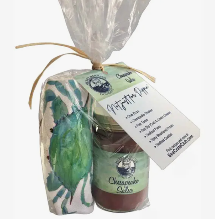 BLUE CRAB KITCHEN TOWEL AND CHESAPEAKE SALSA
