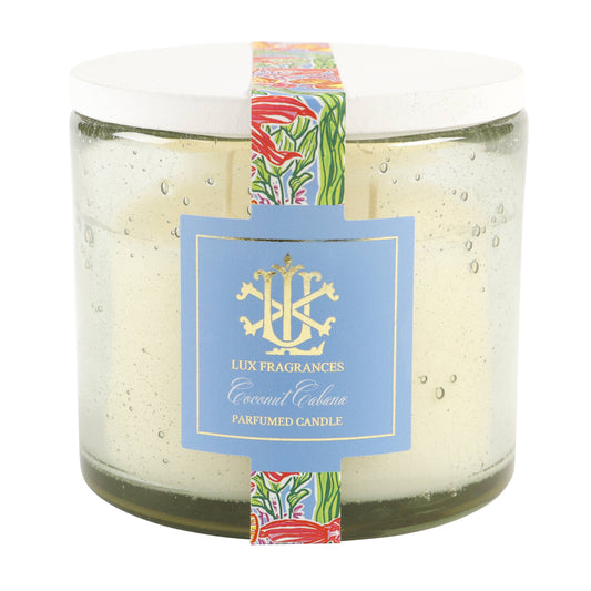 Coconut Cabana 13.5 oz Clear Glass with White lid