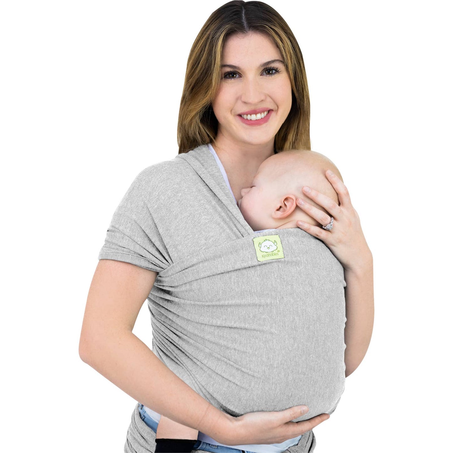 KEABABIES Baby Wrap Carrier (Light Heather)