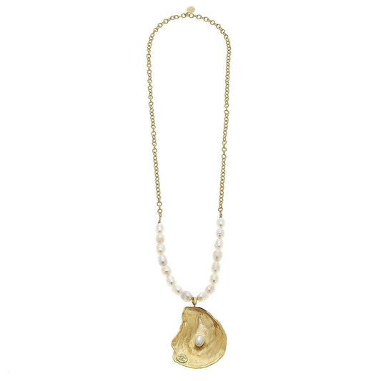 Large Oyster & Pearl Chain Necklace