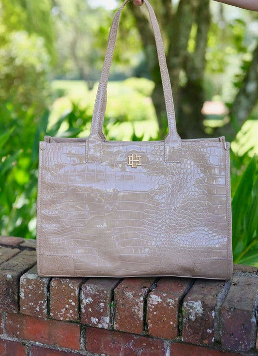 SHANE TOTE TAUPE PATENT