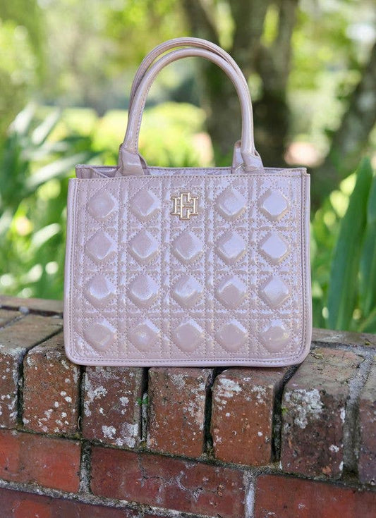 RICKY MINI TOTE TAUPE PATENT LQ