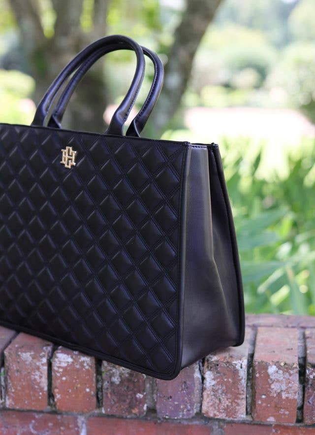 NIALL TOTE BLACK QUILTED DQ