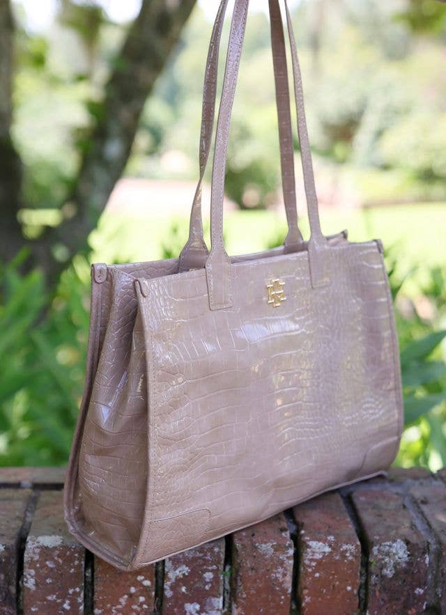 SHANE TOTE TAUPE PATENT