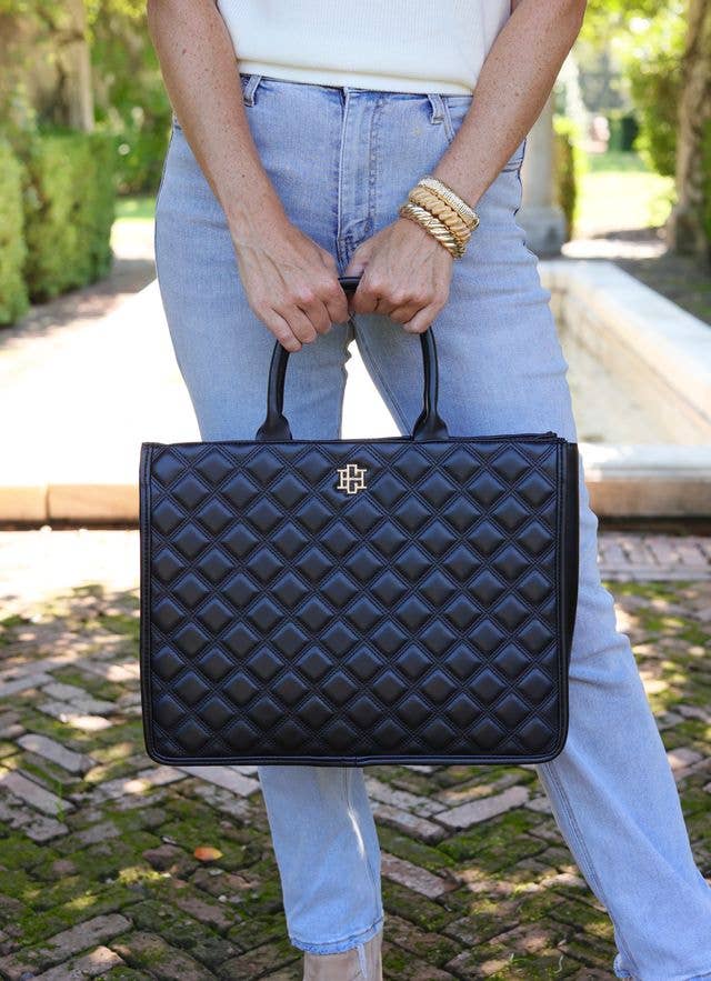 NIALL TOTE BLACK QUILTED DQ