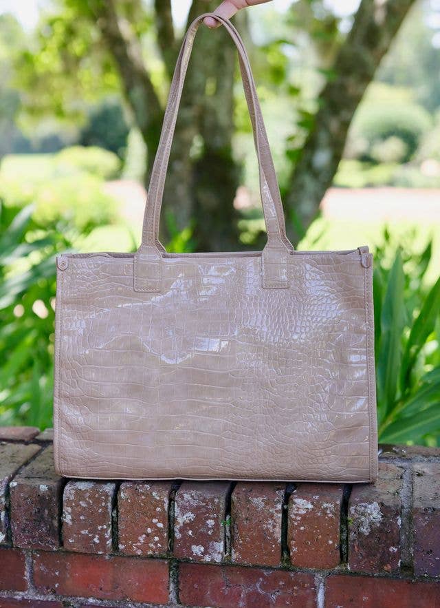 SHANE TOTE TAUPE PATENT