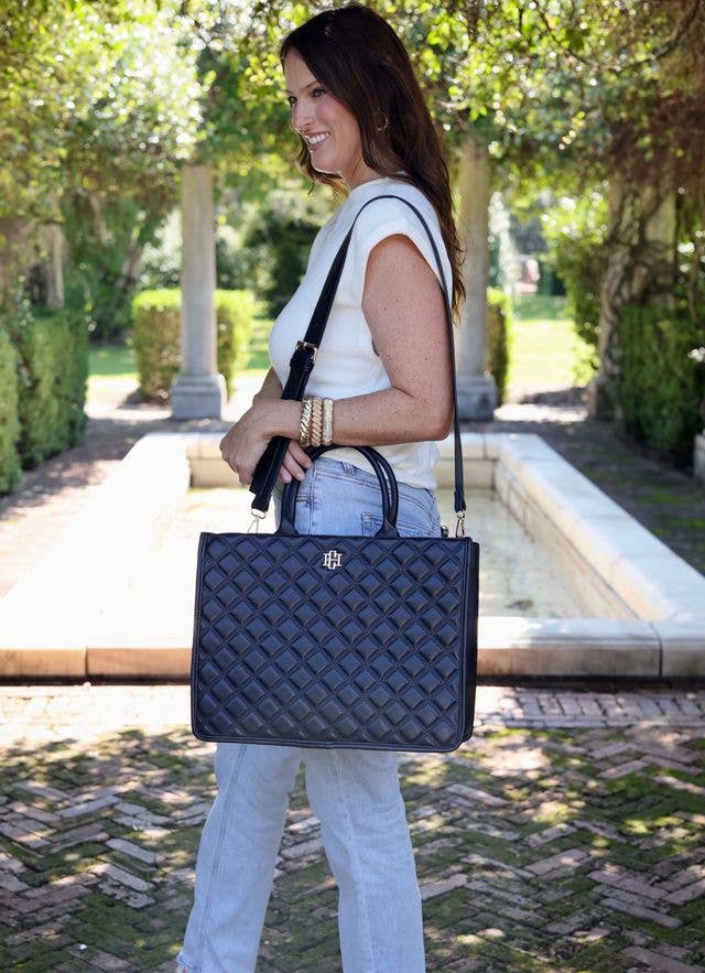 NIALL TOTE BLACK QUILTED DQ