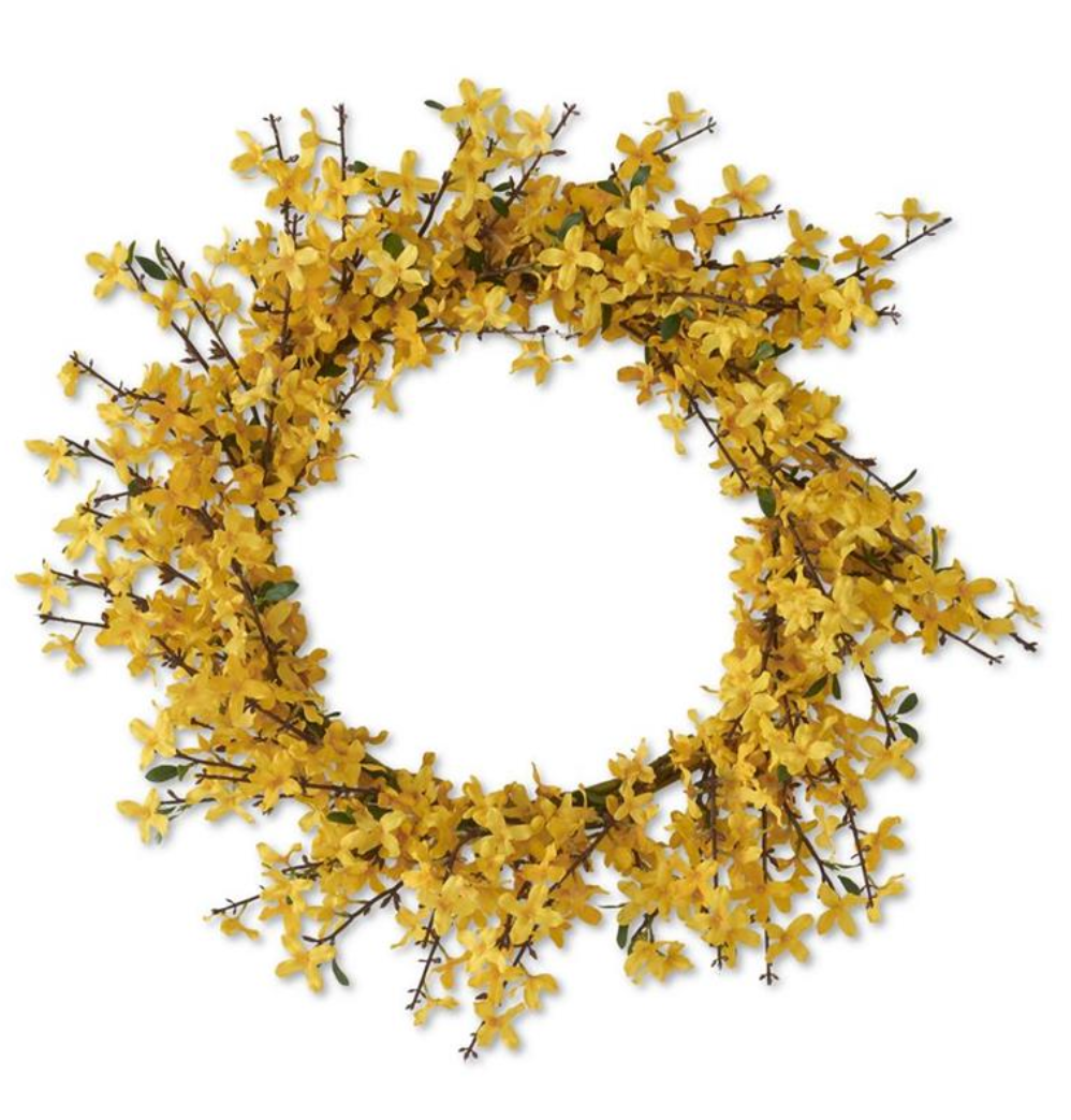 24 INCH YELLOW FORSYTHIA WREATH