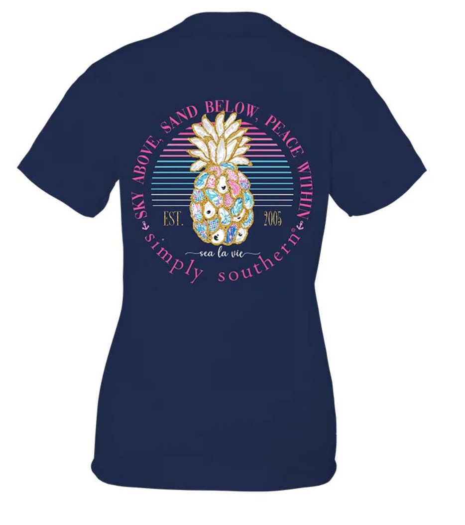 SIMPLY SOUTHERN SKY ABOVE SAND BELOW PEACH WITHIN SHORT SLEEVE