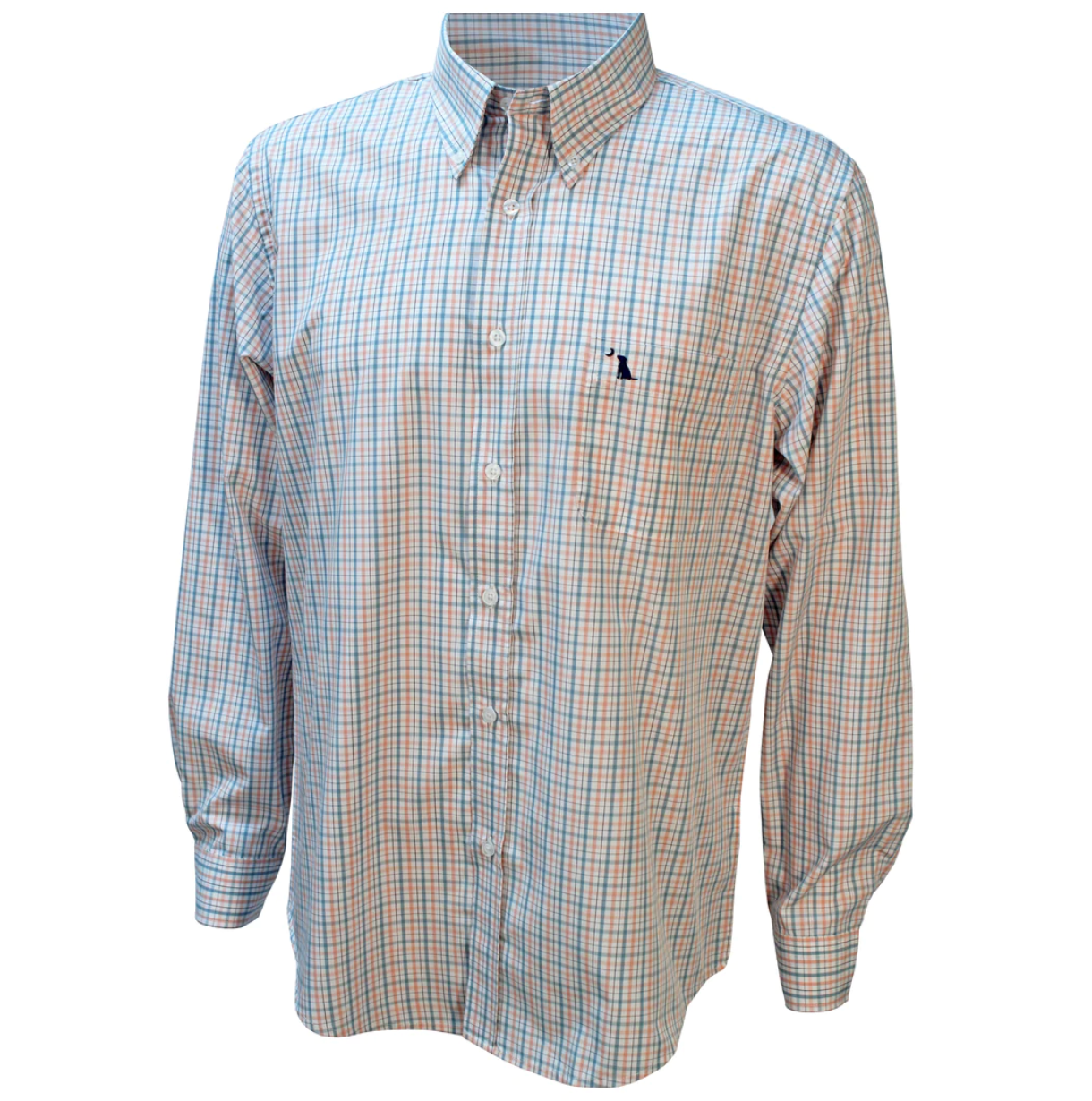 LOCAL BOY OUTFITTERS TAYLOR DRESS SHIRT CORAL BLUE/GREY***