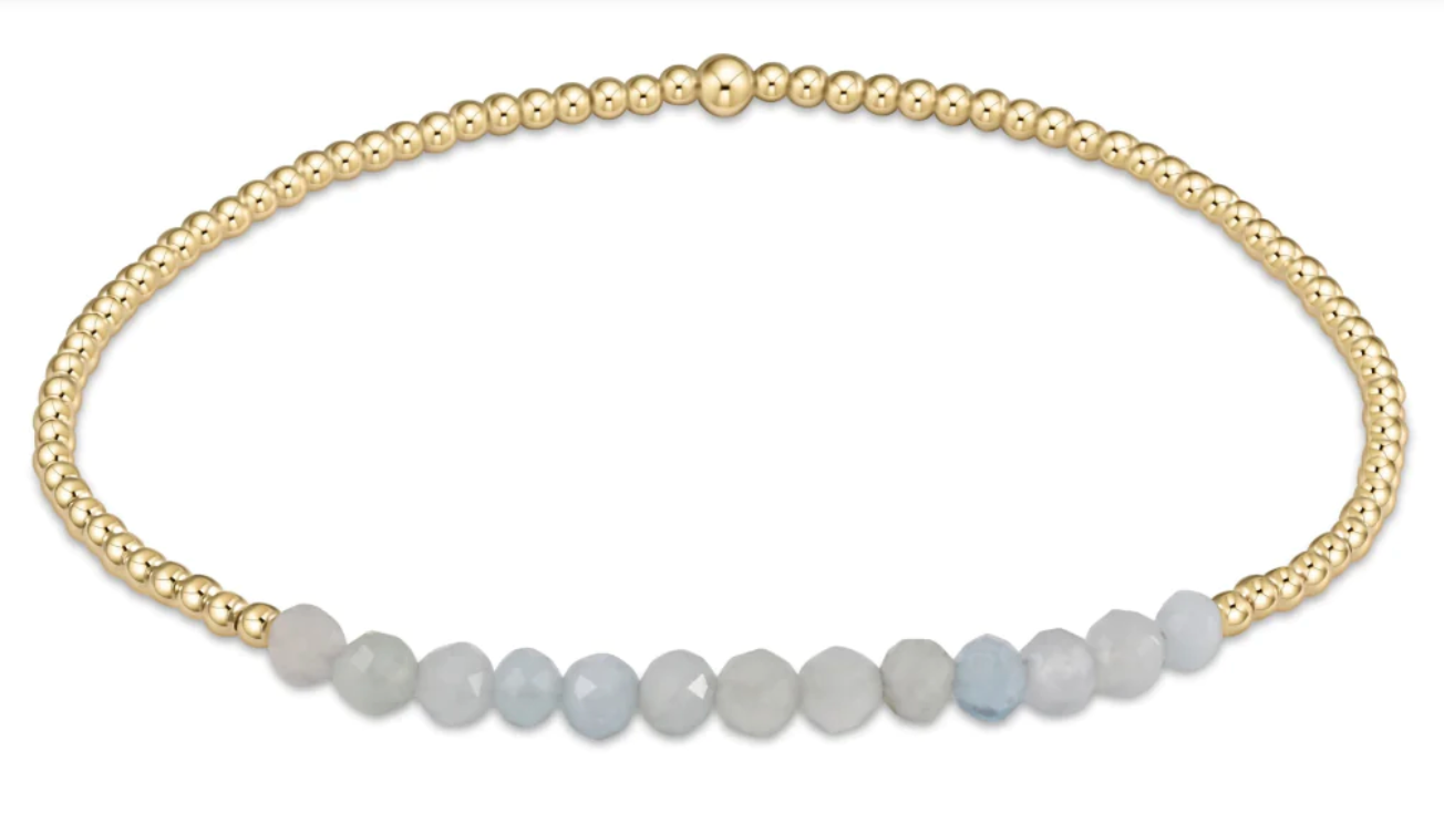 ENEWTON Gold Bliss 2mm Bead Bracelet - Aquamarine***