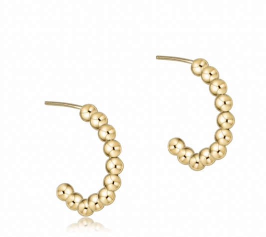 ENEWTON BEADED CLASSIC 1.25" POST HOOP - 3MM GOLD***