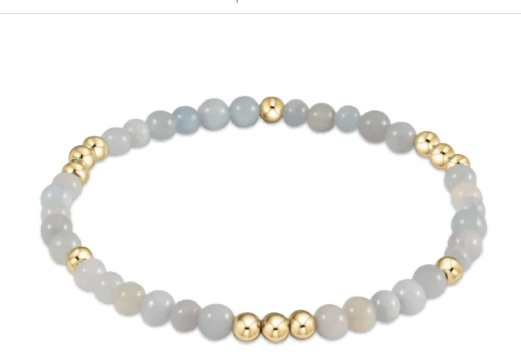 ENEWTON Worthy Pattern 3mm Bead Bracelet - Aquamarine***