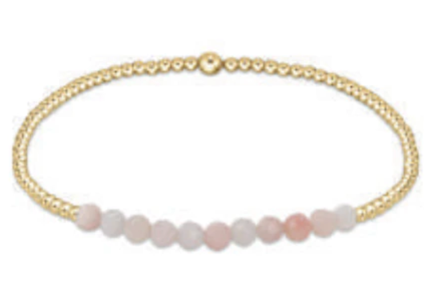 ENEWTON Gold Bliss 2mm Bead Bracelet - Pink Opal***