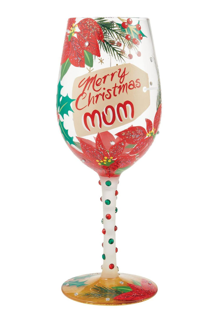 LOLITA MERRY CHRISTMAS MOM WINE GLASS