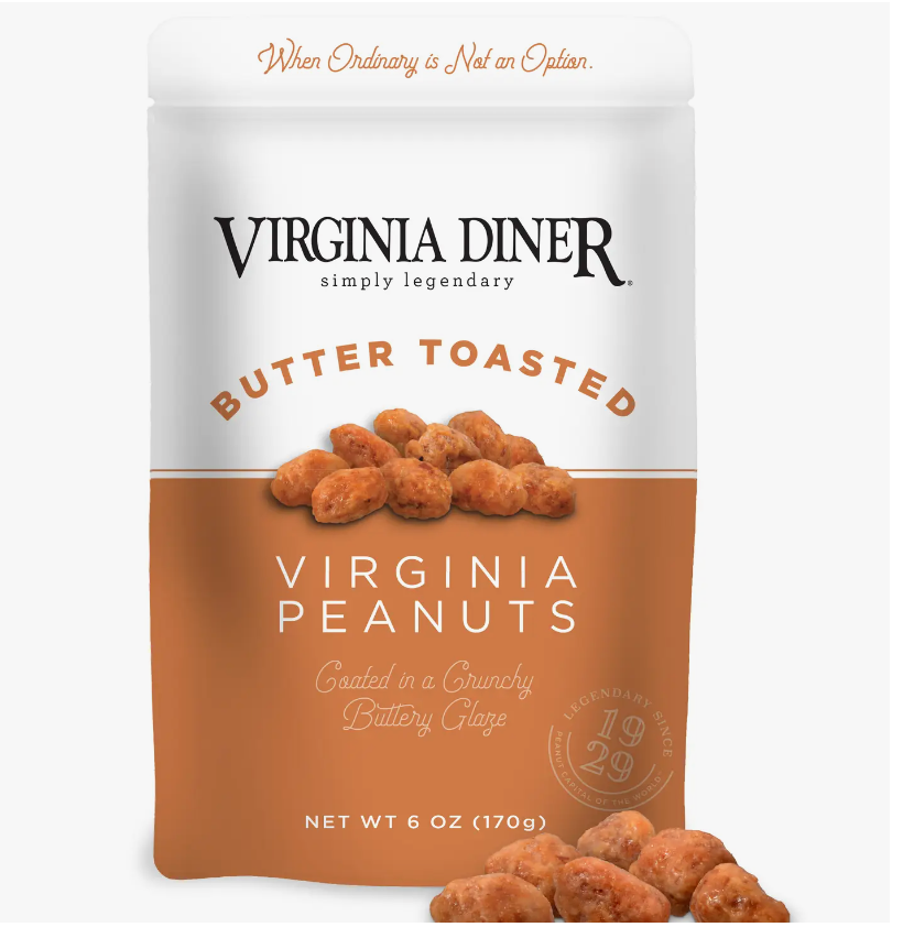 BUTTER TOASTED VIRGINIA PEANUTS 6 OZ STAND UP BAG