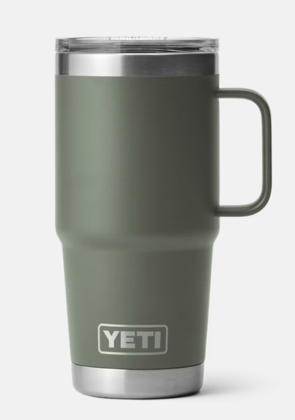 YETI RAMBLER 20 OZ TRAVEL MUG CAMP GREEN