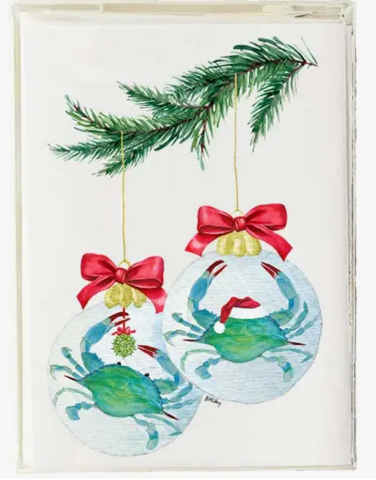 CLAWDIA CRAB ORNAMENT BOXED NOTE CARDS