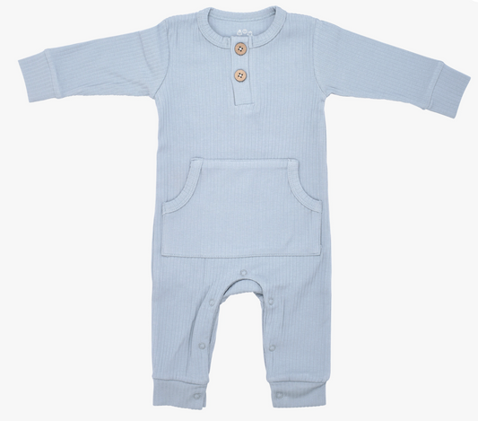 BABY RIBBED PLAYSUIT WITH POCKETS
