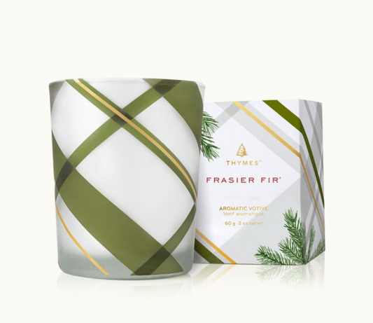 FRASIER FIR FROSTED PLAID VOTIVE CANDLE PLAID 2.0 OZ