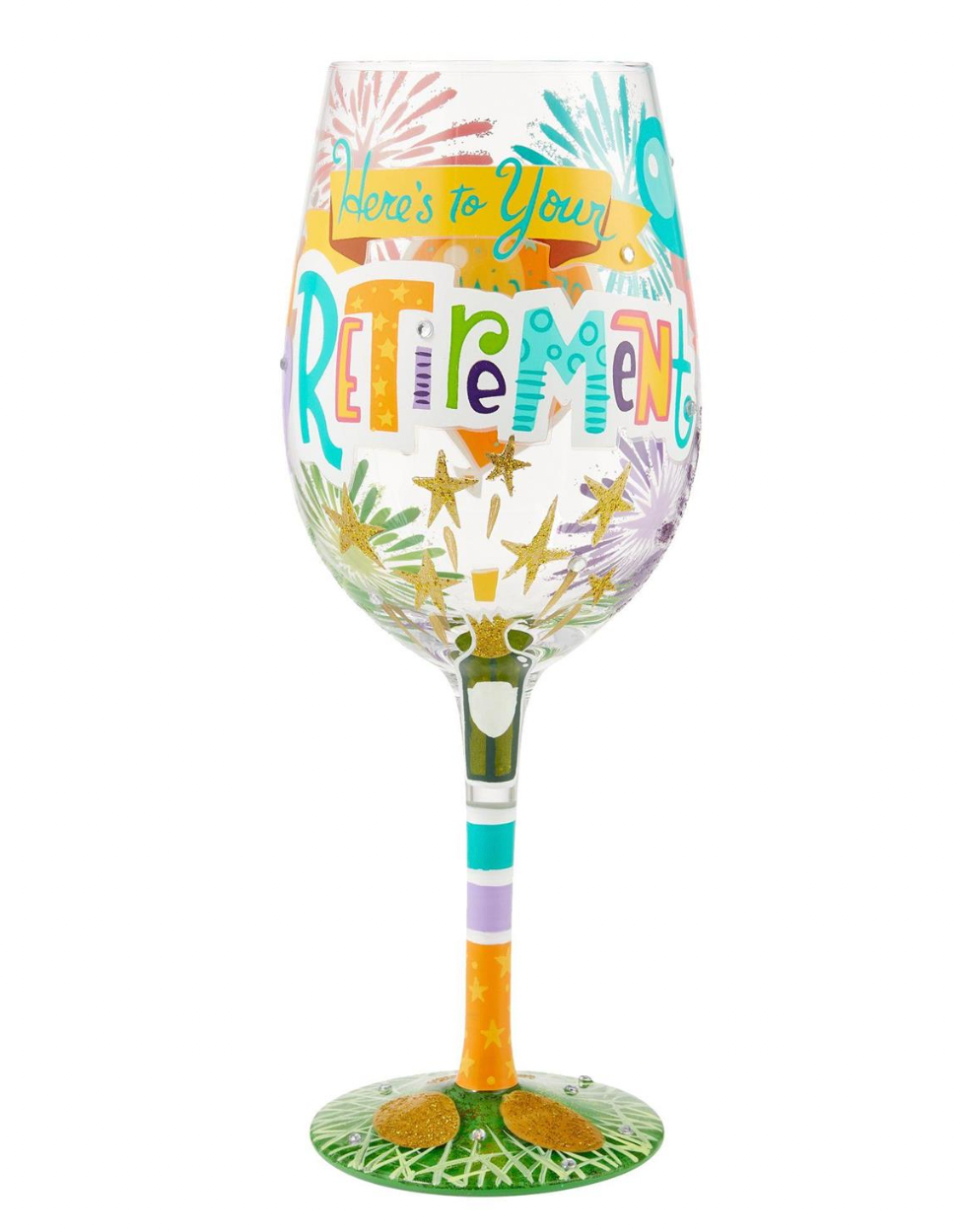 LOLITA HERE'S TO YOUR RETIREMENT WINE GLASS