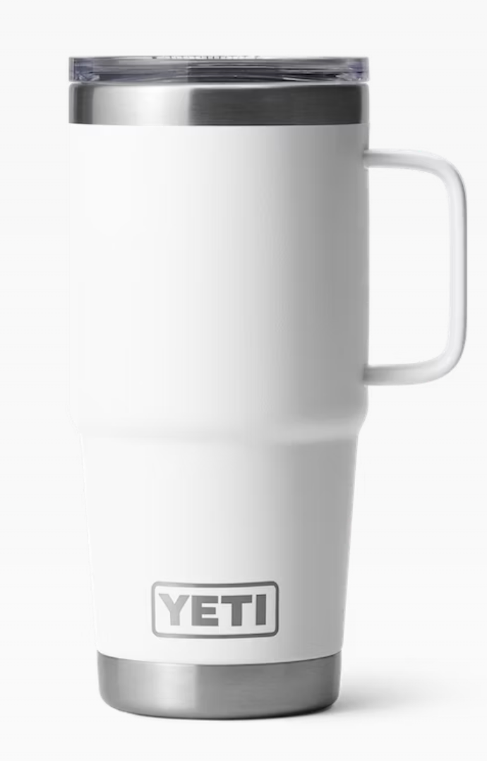 YETI RAMBLER 20 OZ TRAVEL MUG WHITE