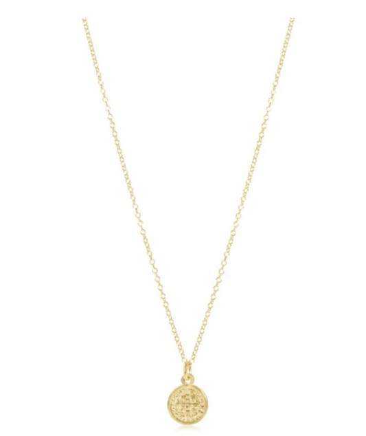 ENEWTON 16" NECKLACE GOLD BLESSING SMALL GOLD DISC