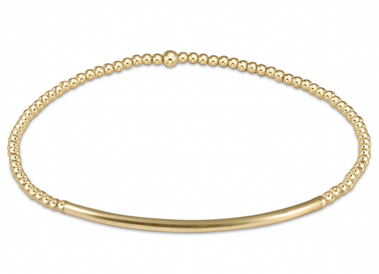 ENEWTON BLISS BAR GOLD PATTERN 2.5 MM BEAD BRACELET GOLD