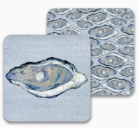 BLUE OYSTER PAPER DRINK COASTER
