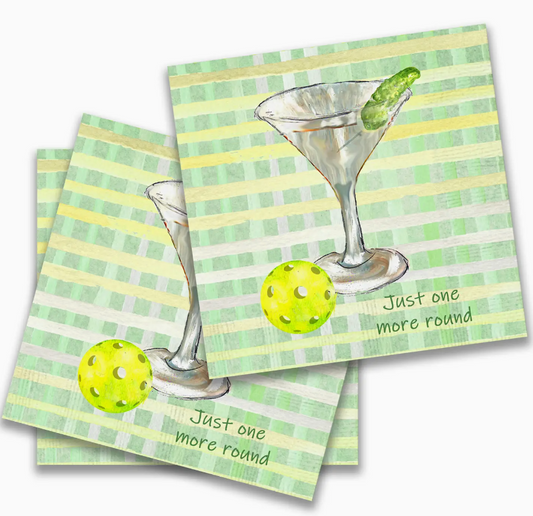 ONE MORE ROUND OF PICKLEBALL COCKTAIL NAPKIN