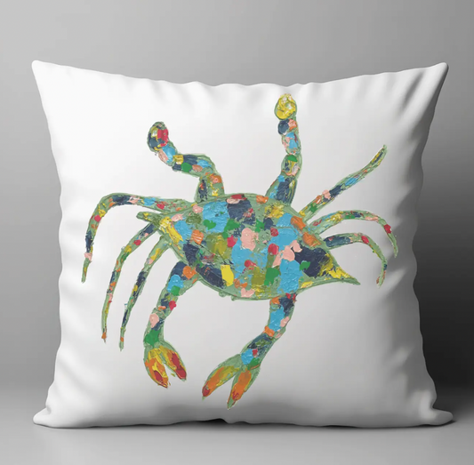 COLORFUL CRAB ON 18 X 18 PILLOW