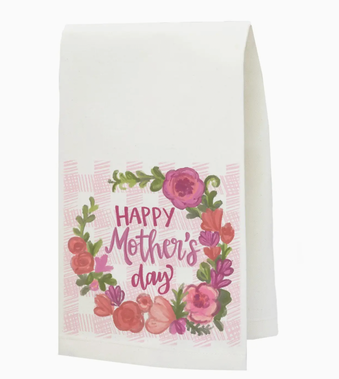 MOTHERS DAY "MOTHER'S PLAID BOUQUET" TEA TOWEL