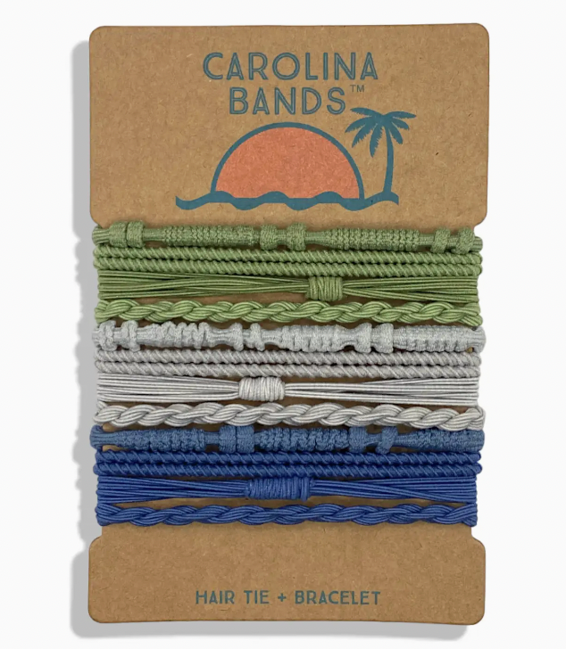 CAROLINA BANDS BOHO HAIR TIE + BRACELETS SET OF 12