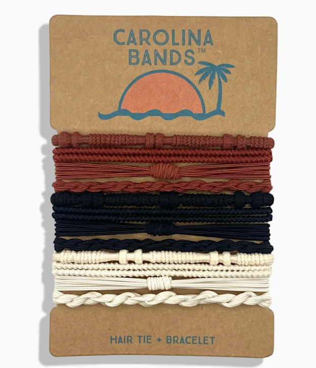 CAROLINA BANDS BOHO HAIR TIE + BRACELETS SET OF 12