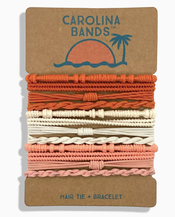 CAROLINA BANDS BOHO HAIR TIE + BRACELETS SET OF 12