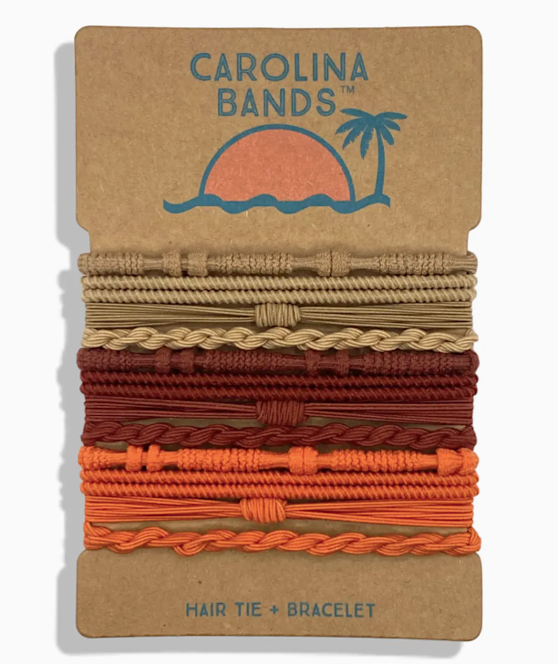 CAROLINA BANDS BOHO HAIR TIE + BRACELETS SET OF 12