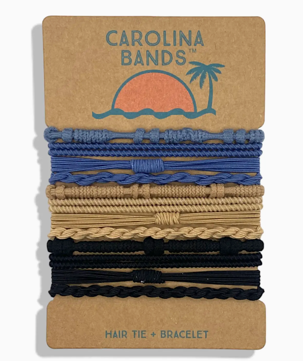 CAROLINA BANDS BOHO HAIR TIE + BRACELETS SET OF 12