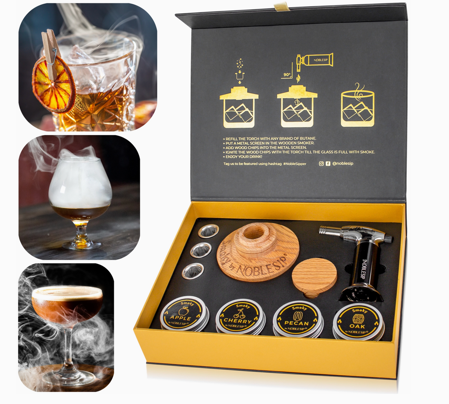 COCKTAIL SMOKER KIT GIFT BOX SMOKE WHISKEY OLD FASHIONED