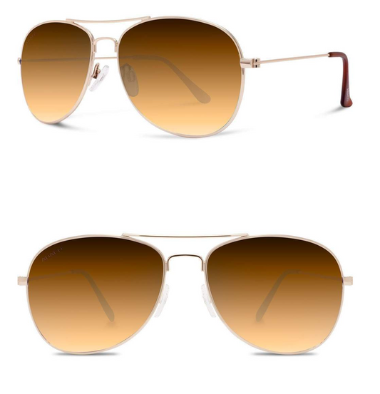 ABACO AVERY GOLD/BROWN GRADIENT SUNGLASSES