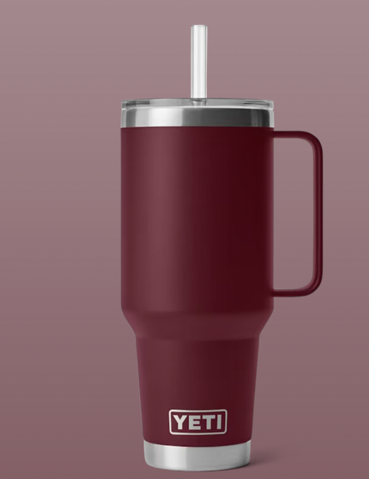 YETI RAMBLER 42 OZ STRAW MUG- WILD VINE RED