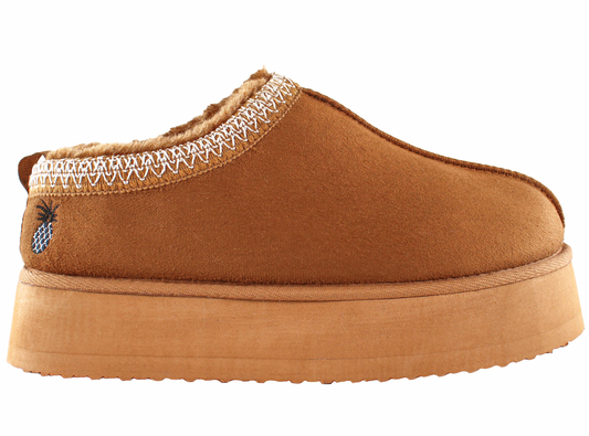 BROWN PLATFORM SLIPPERS