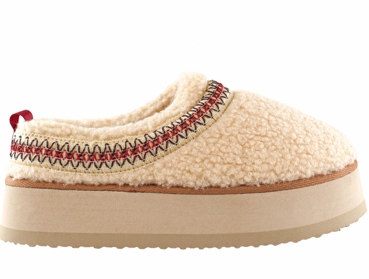 CREAM PLATFORM SLIPPERS