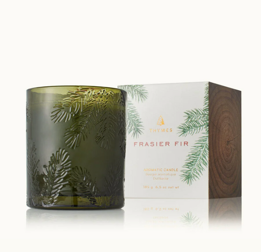 FRASIER FIR GREEN GLASS CANDLE 6.5 OZ