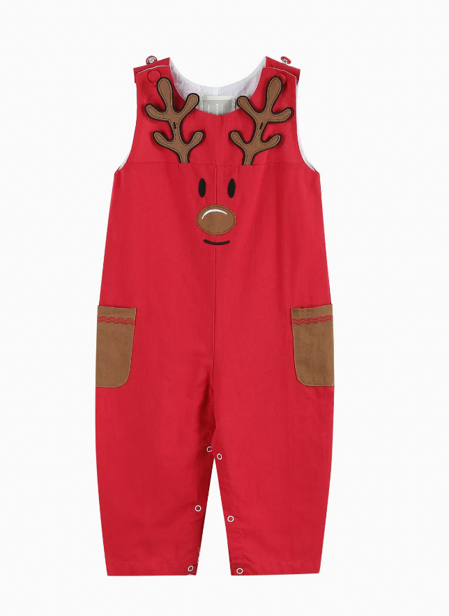 RED REINDEER POCKET OVERALLS