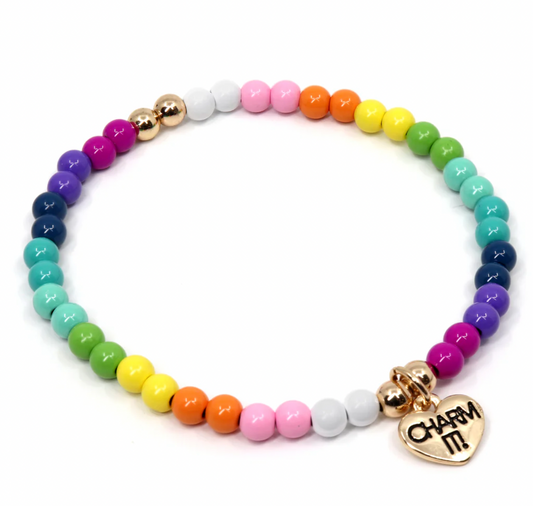 CHARM IT! 4 MM RAINBOW STRETCH BRACLET